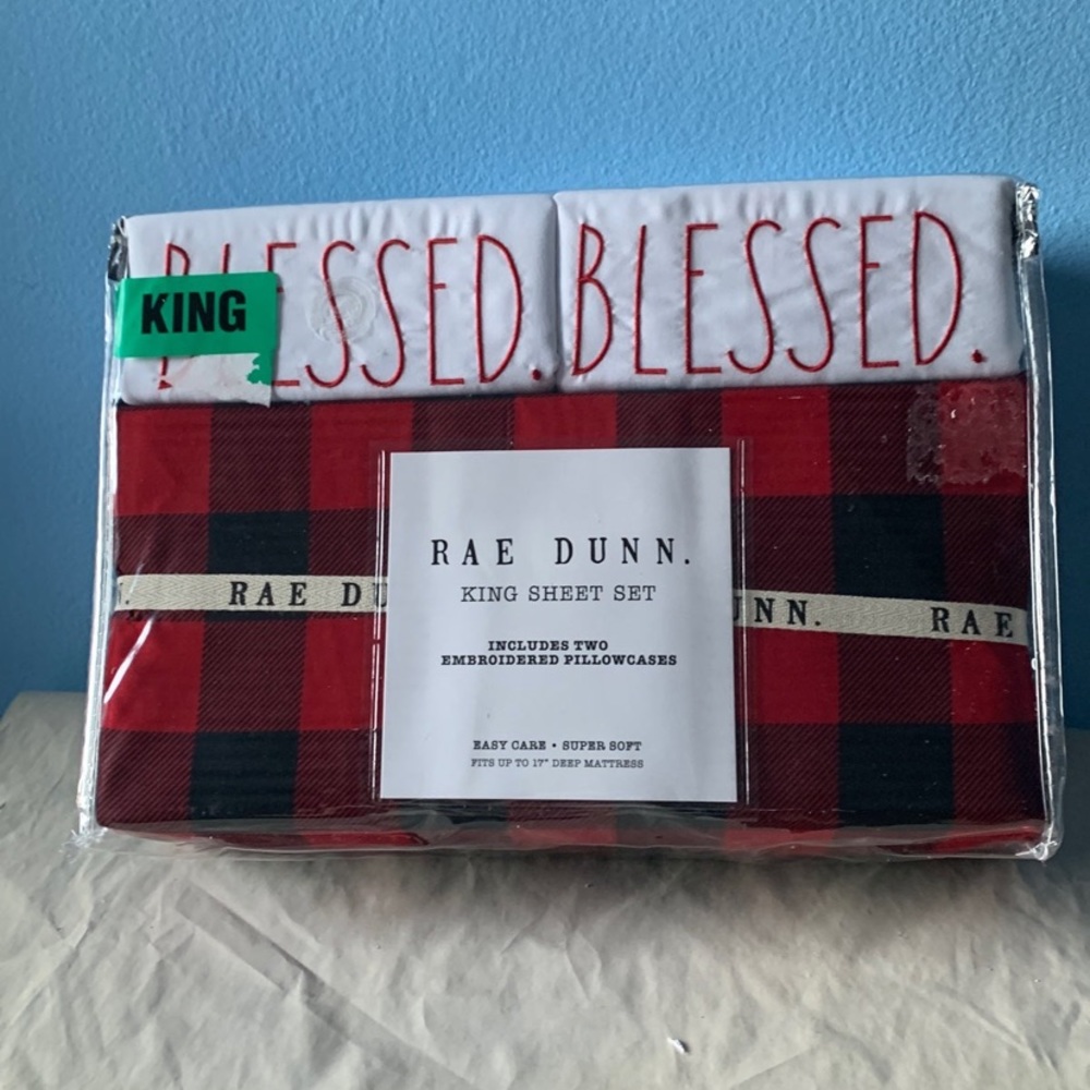 COPY - Rae Dunn Christmas king sheets set blessed